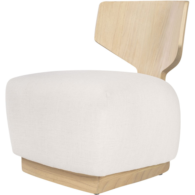 Diola Side Chair, Off White Polyester Blend