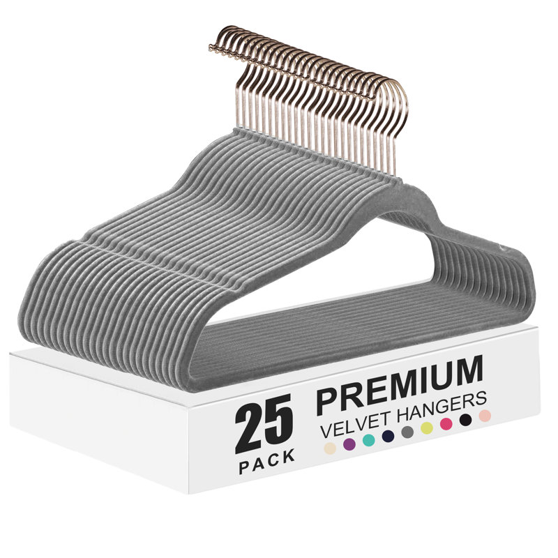 Cintre standard en plastique antidérapant pour robe / chandail / chandail, 25, Gris