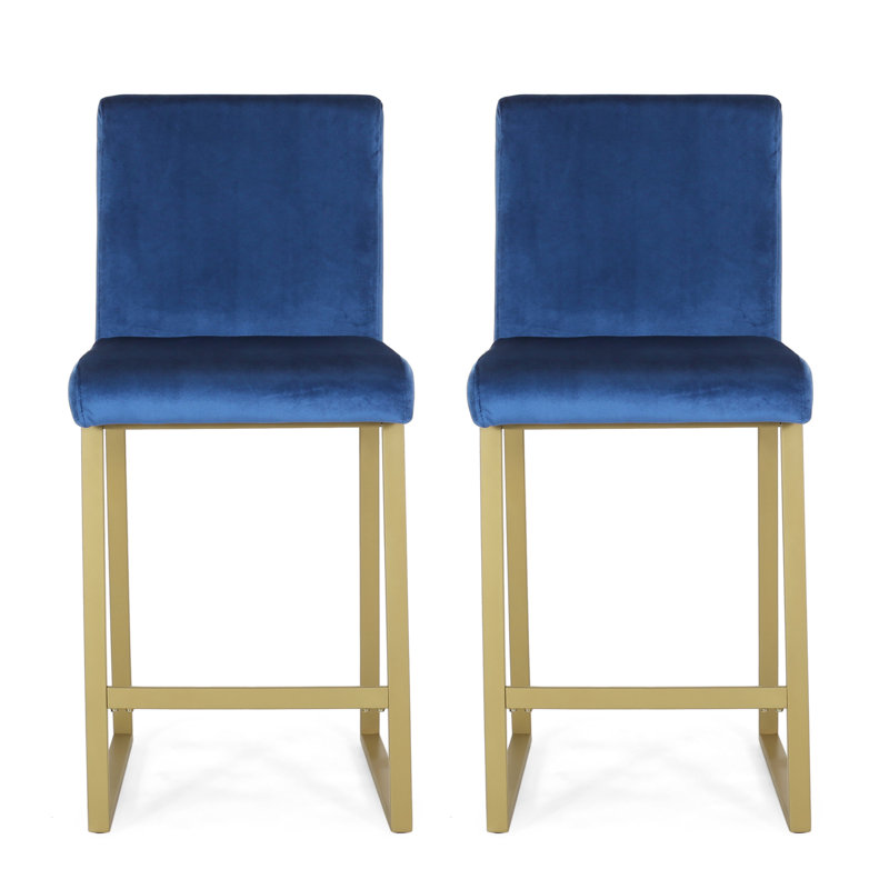 Tabouret de comptoir 26,75 po Annastassia, Bleu marine
