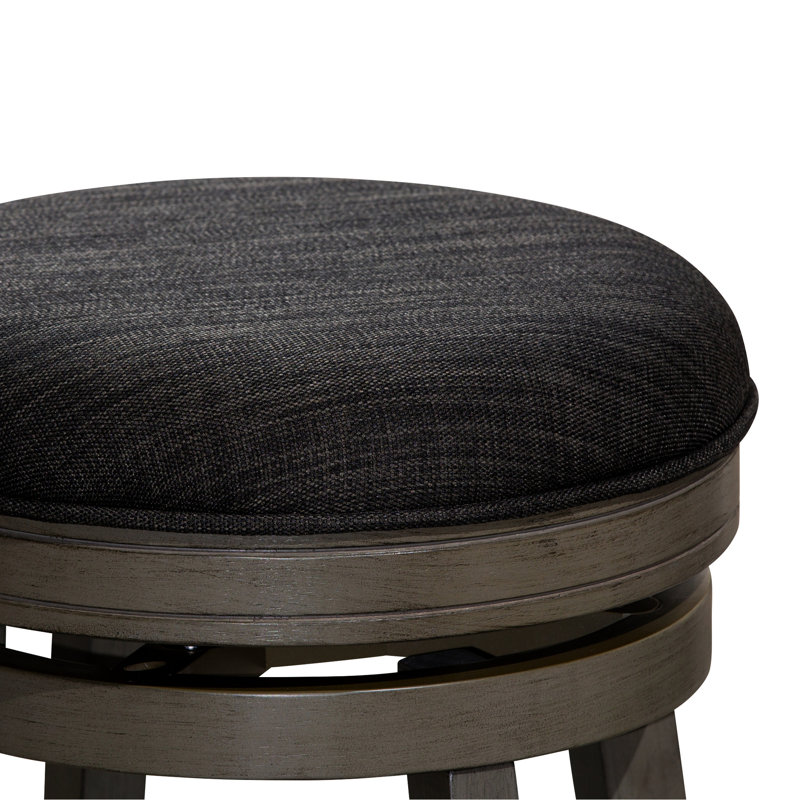 Tabouret de comptoir de 24 po au look gris patiné, siège en tissu gris anthracite. Confortable. Fonction pivotante. Structure en bois franc. Tabouret simple à assembler, gris, tabouret confortable. Rembourrage en mousse épaisse solide. Facile