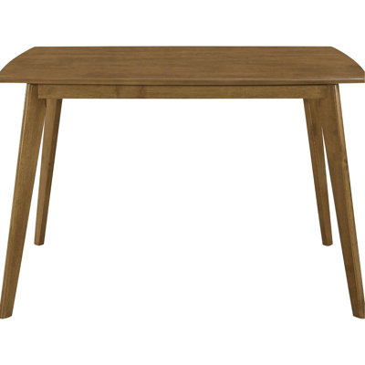 Angled Legs Dining Table In Chestnut Finish - Solid Wood, Rectangular For A Modern And Elegant Mid-century An Practical