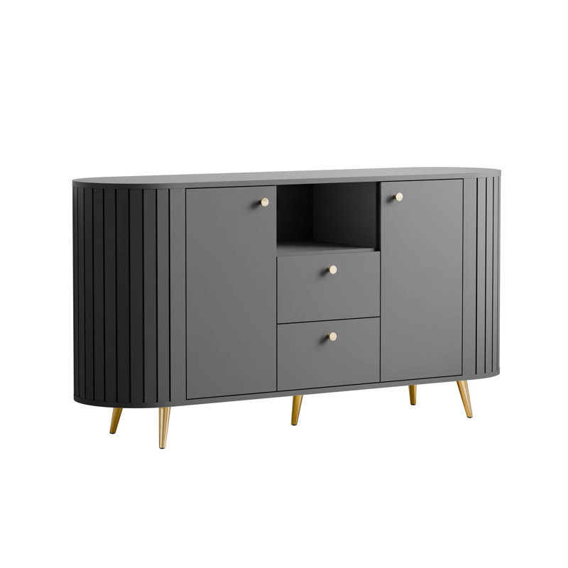 150cm Sideboard, Black/Gold