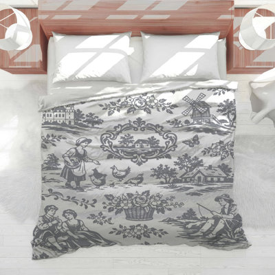 Pastoral Toile Print Comforter