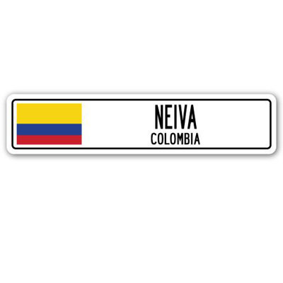 Plaque de rue en aluminium Neiva, drapeau de la Colombie
