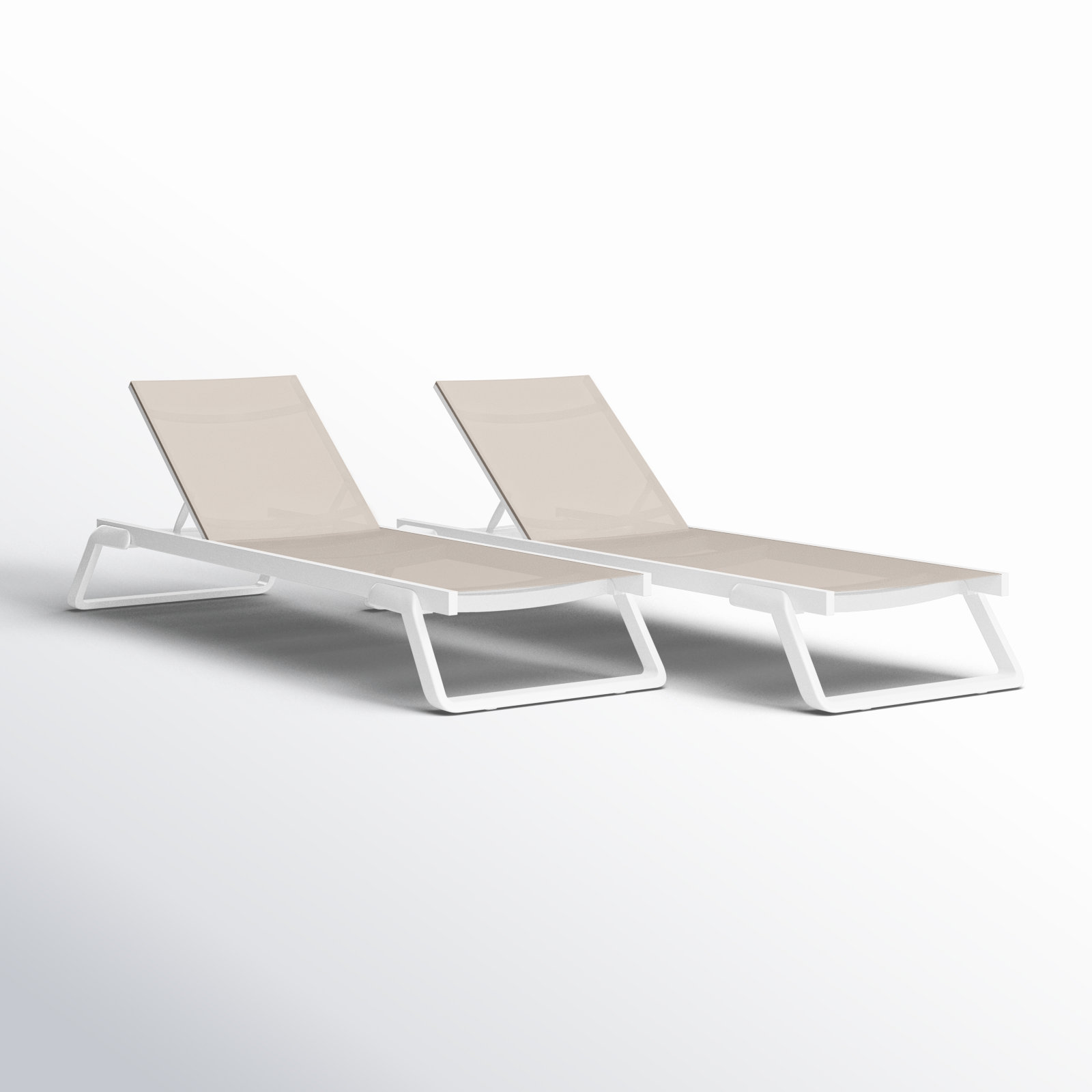 Holli 28.34'' Outdoor Chaise Lounge, White/Taupe