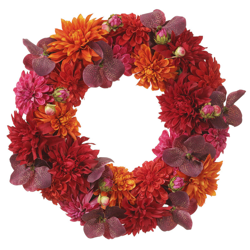 Couronne florale 23 "orchidée phalaenopsis et dahlia
