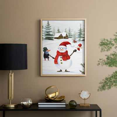 «Christmas Holiday Art CCXLV III», reproduction d'art encadrée - bois massif