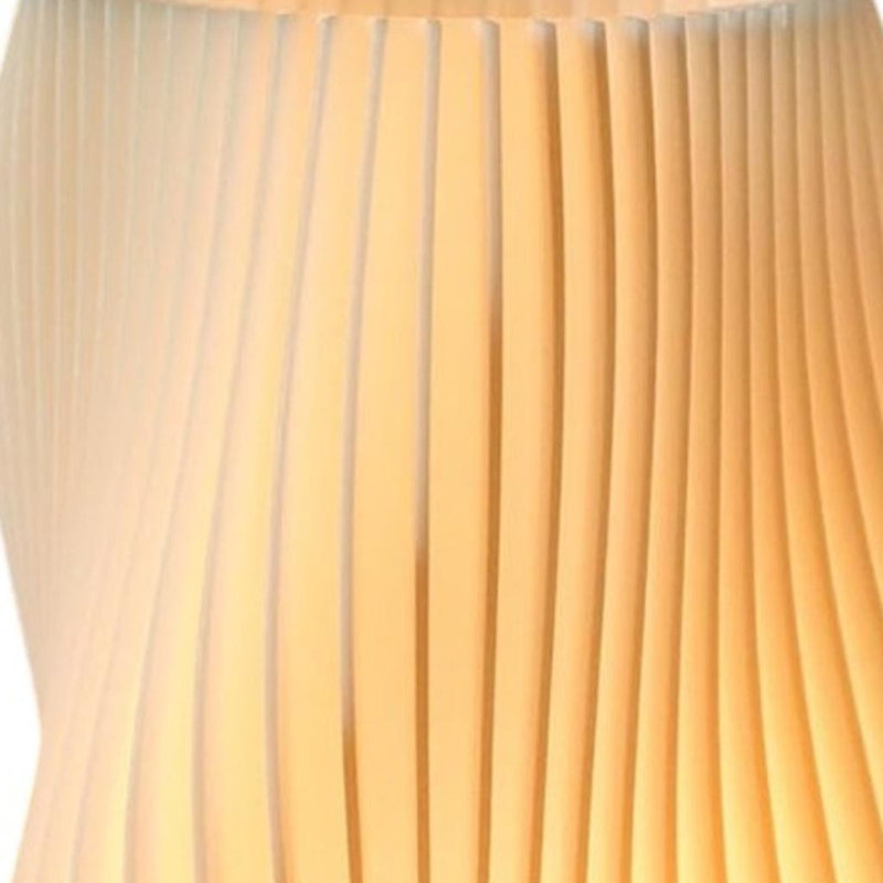 Lampe de table géométrique ondulée 9 "beige et naturelle