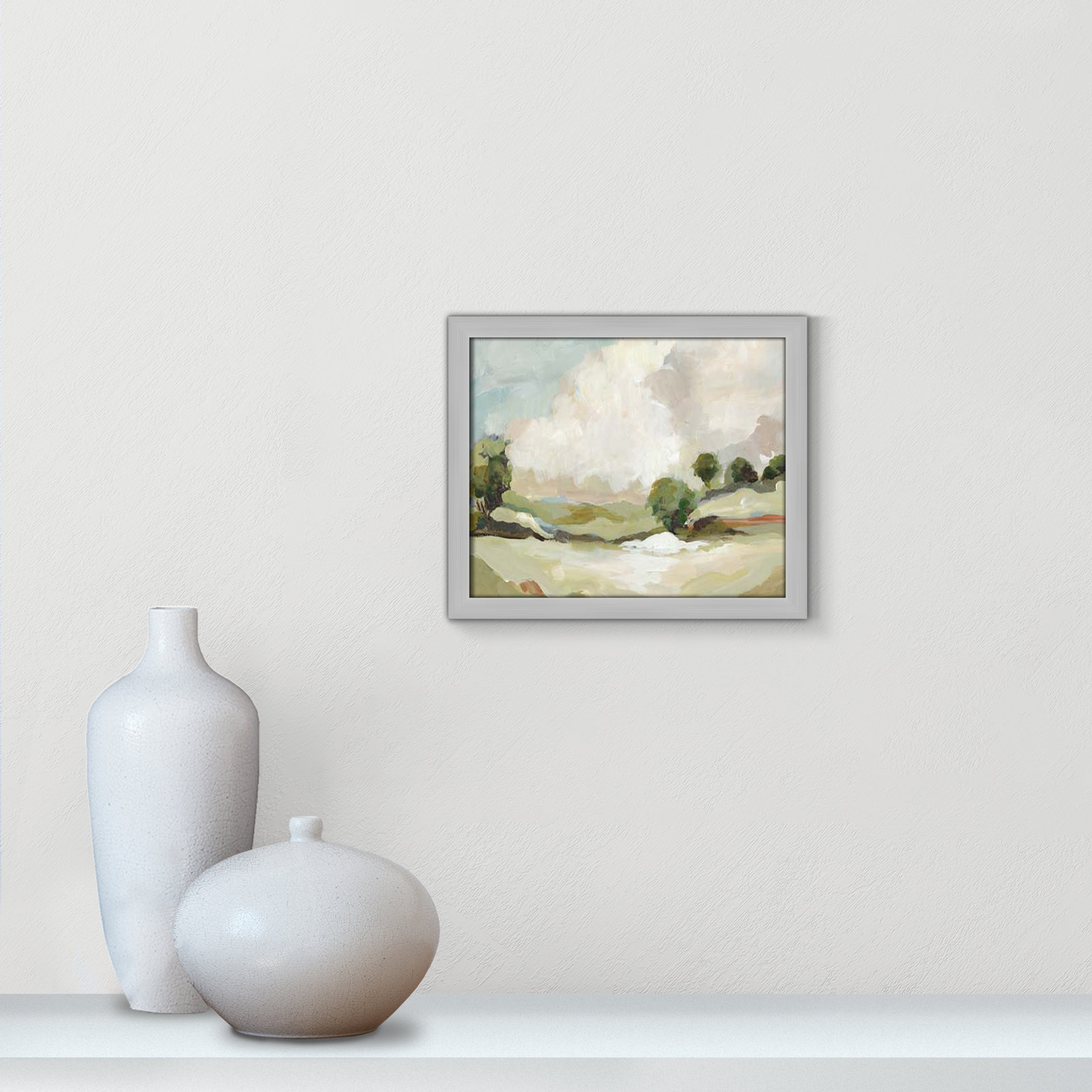 Pastoral Land by Allison Pearce, Silver, 13" H x 15" W x 1.25" D