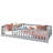 Twin Size Floor Bed With Fence Without Door, Rubber Wood Floor Bed With Safety Guardrails,Grey-832654003