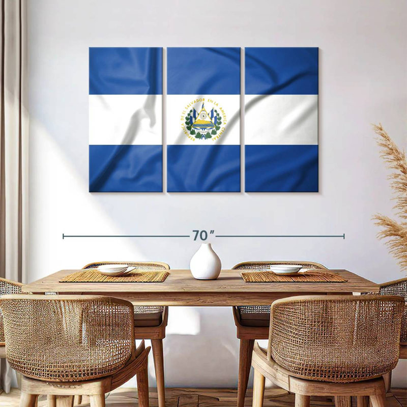 Borges El Salvador Silk Flag, 36" H x 57" W