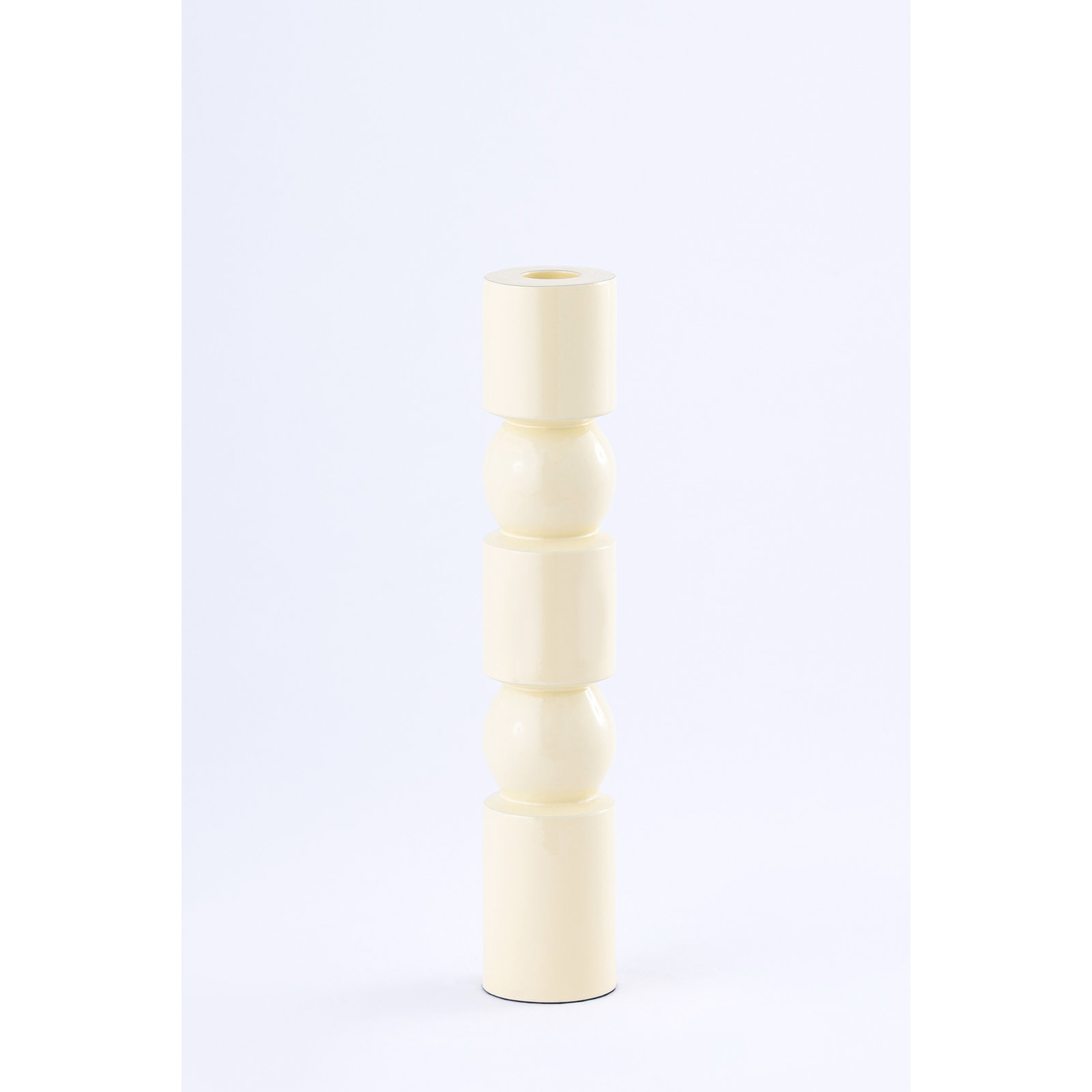 Aluminium Candle Holder Large Off-White, 11" H x 2" W x 2" D