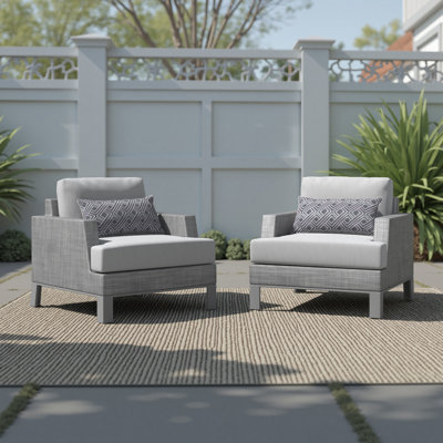 Santrez Powder Coated Aluminum Outdoor Lounge Chair , Sunbrella® Cushions Included