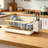 Space-Saving Dish Drying Rack with Drip Tray & Cutlery Holder, Gold Carbon Steel Removable Dish Drainer for Counter