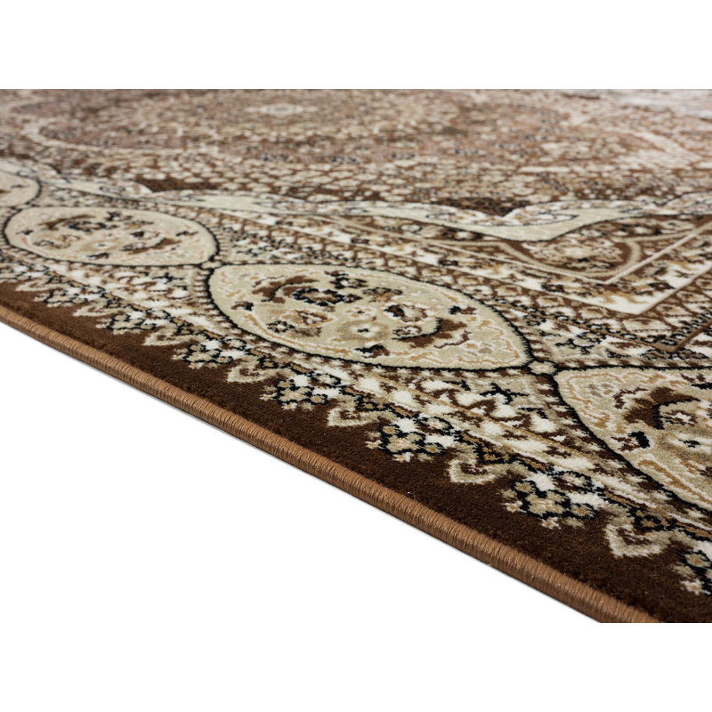 Tapis de zone brune oriental Ellowyn, Rectangle 3 pi 9 po x 5 pi 9 po