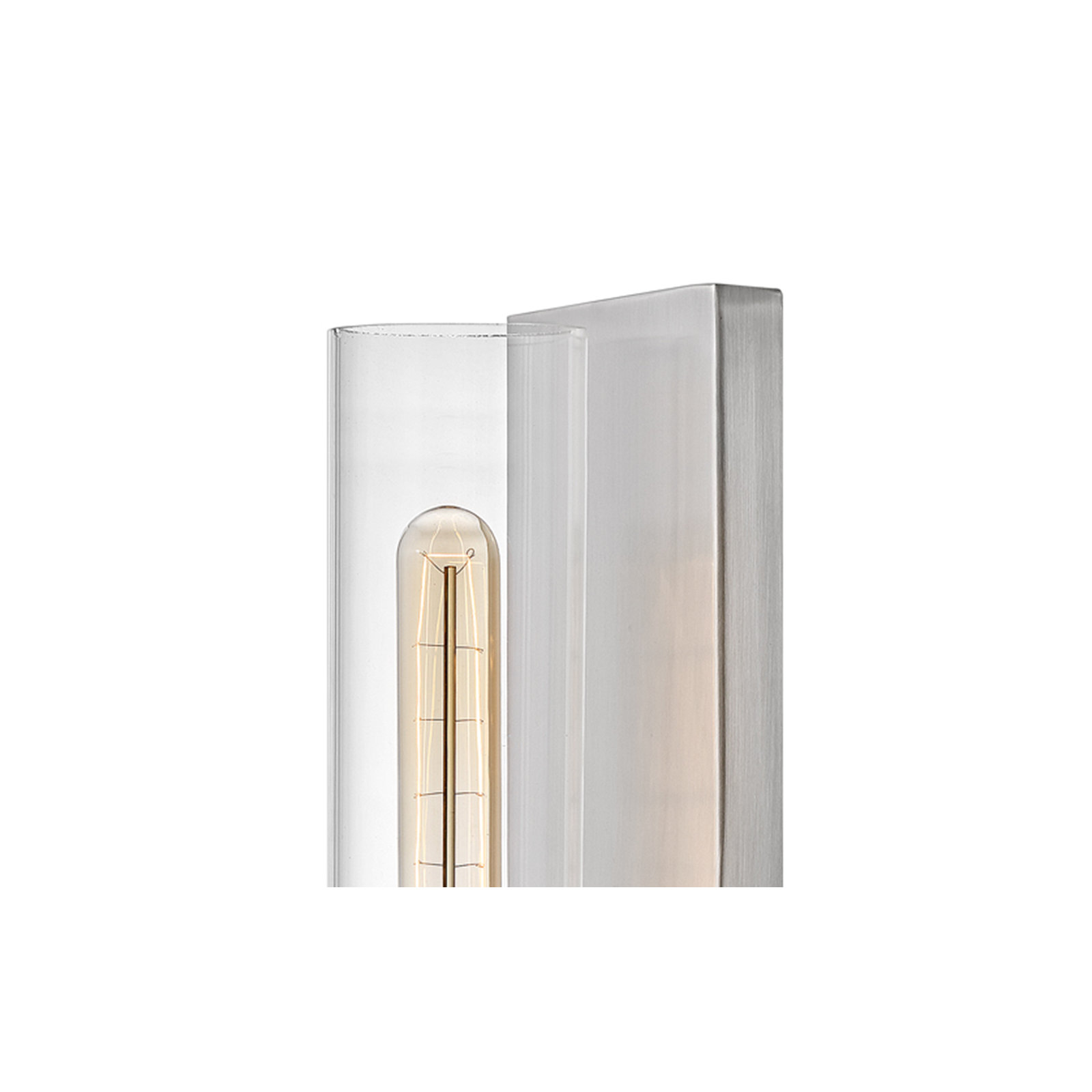 Cala Single Light Glass Dimmable Armed Sconce, Brushed Nickel