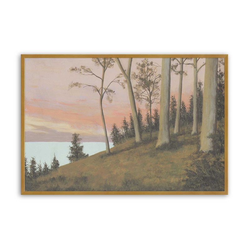 "Télécommande Lakeshore I" par Michael Willett, reproduction d'art, Impression sur cadre ouvert sans papier mat, Doré