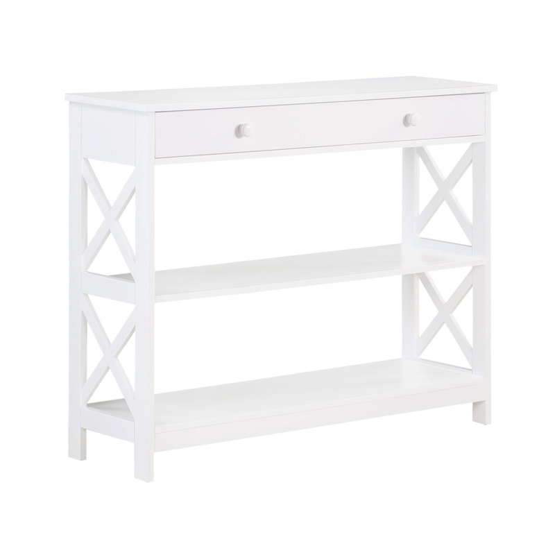 Toyna 39.49'' Console Table, White, White