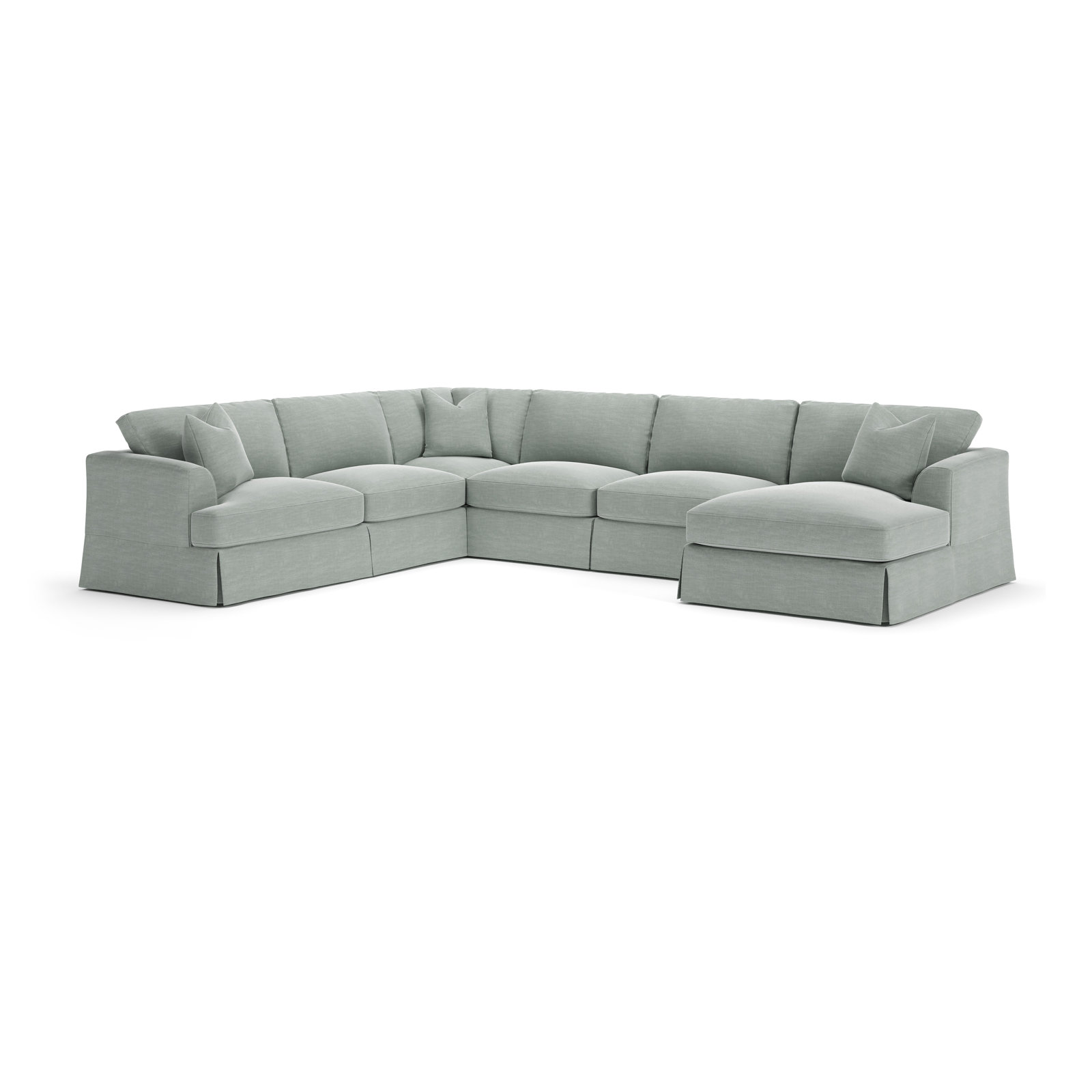 Lucia Chaise Sectional, Right Hand Facing, Conversation Capri Basketweave