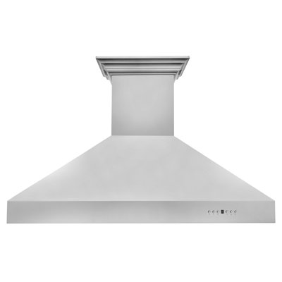 48 in. ZLINE CrownSound™Ducted Vent Wall Mount Range Hood in Stainless Steel with Built-in Bluetooth Speakers (667CRN-BT-48)