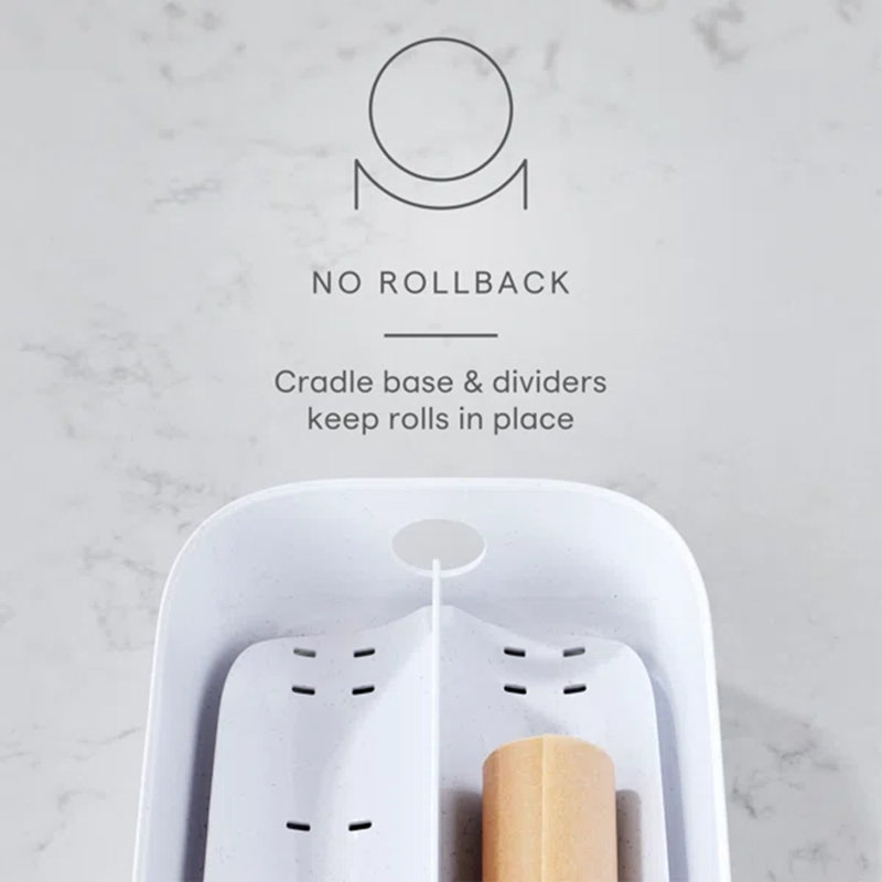 Distributeur de papier YouCopia® StoraRoll ™, 2 en 1, organisateur pour papier d'aluminium et papier ciré, blanc moucheté
