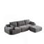 Canapé moderne en mousse à mémoire de forme compressée, grands canapés modulaires pour le salon, canapé modulaire Cloud pour animaux de compagnie, tissu en velours côtelé, causeuse très profonde, sans assemblage requis, gris