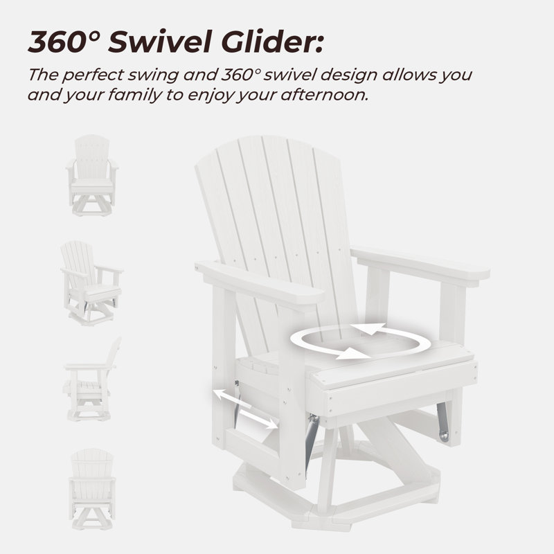 Serwall Plastic HDPE Resin Rocking Glider Chair Adirondack Swivel ...