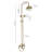 3-Spray Wall Bar Shower Kit Round Rain Shower Head With Tub Spout Hand Shower Brass Pipe 2 Cross Knobs