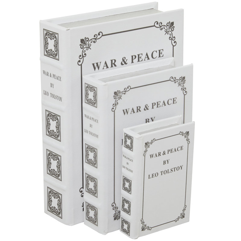 3 Piece Book Box Set, Light Gray