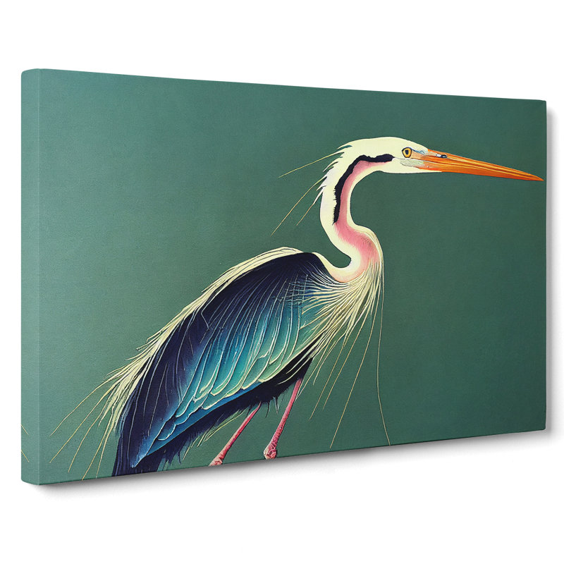 Watercolour Heron Bird Vol.3 - Wrapped Canvas, 50cm H x 76cm W x 3cm D