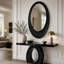 Miroir mural ovale moderne fait main en diamant broyé, miroir décoratif multi-usages de haute qualité (noir)-224013949