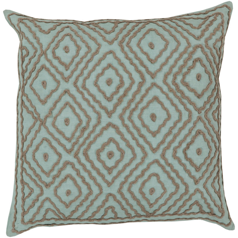 Atlas Geometric Pillow Cover, 18" x 18", Blue/Brown