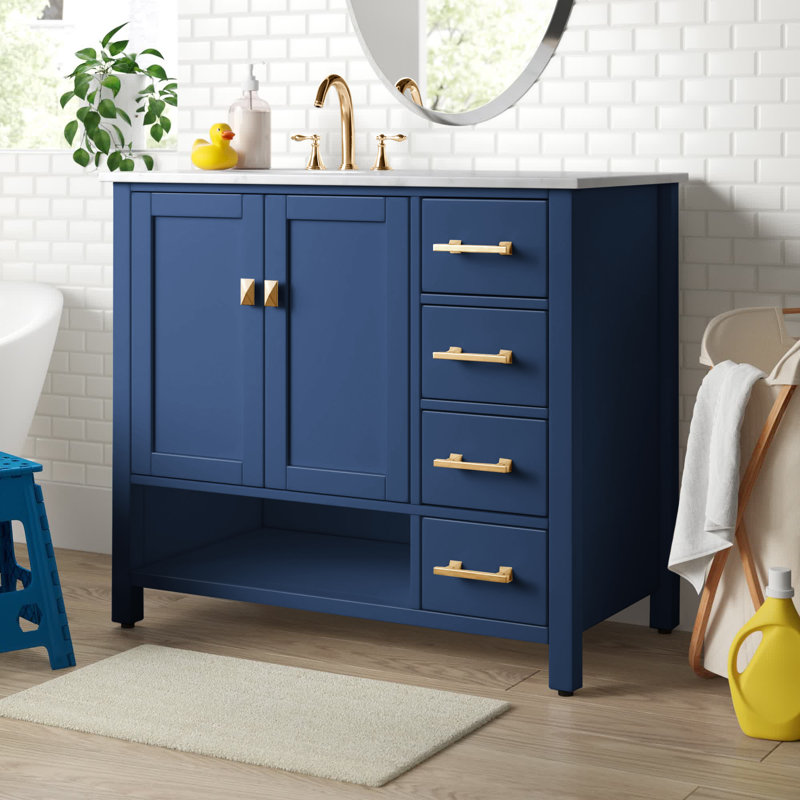 Ensemble de meuble-lavabo simple 42 po Skye, Bleu marine