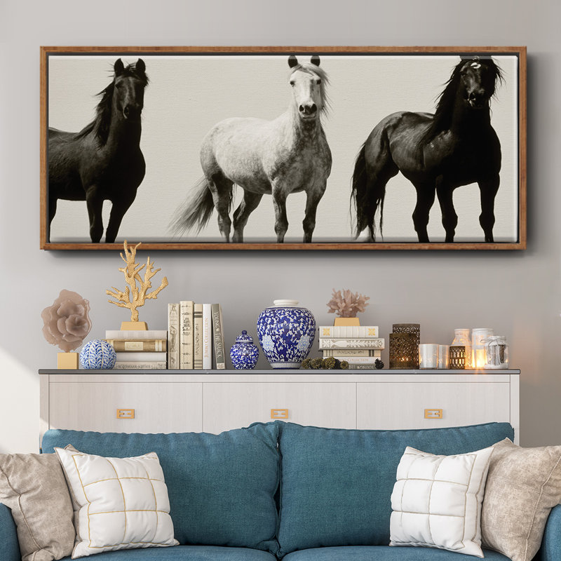 Wild Stallions- Framed Canvas
