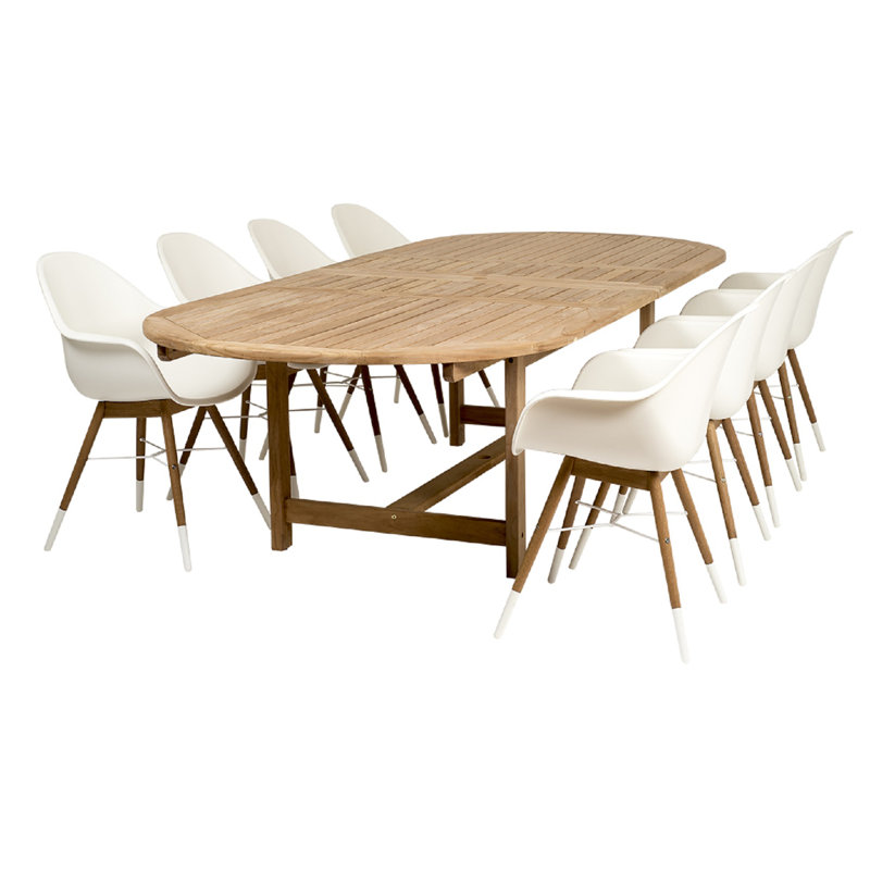 Ensemble repas 9 pièces en teck Kessinger