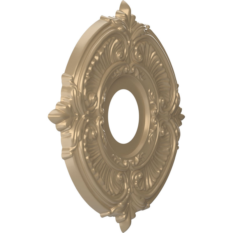 Attica Thermoformed PVC Ceiling Medallion, 13" H x 13" W x 0.75" D, Universal Metallic Champagne Mist