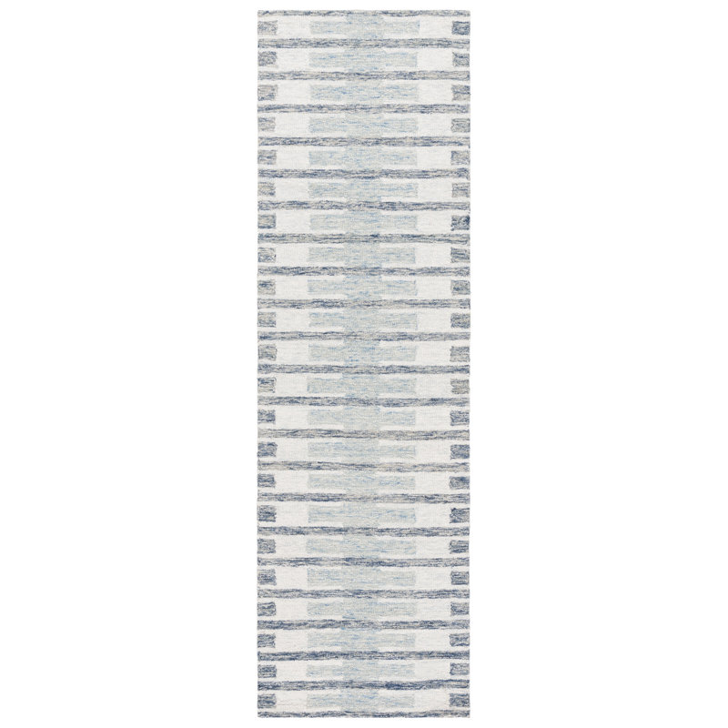 Tapis ivoire / bleu Ebony 812, Tapis de couloir 2 pi 3 po x 8 pi