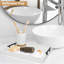 Ensemble de table basse, plateau de service avec repose-pieds avec poignées + 4 sous-verres ronds, plateau décoratif blanc pour le salon