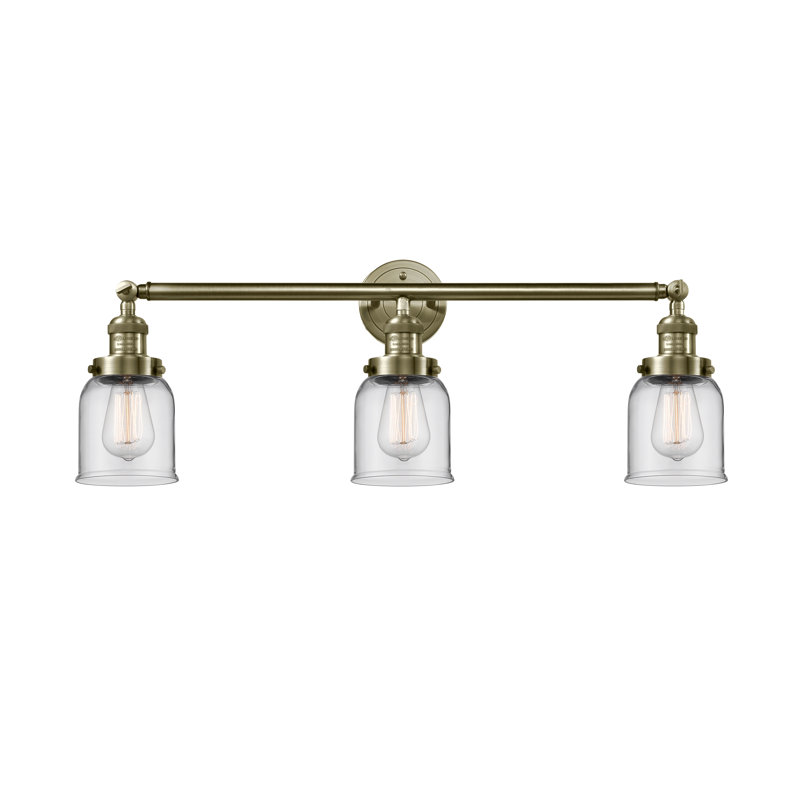 Aponte 3 - Light Dimmable Vanity Light, Antique Brass, Clear, Bulb Not Included