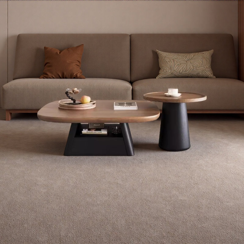 Walnut-colored coffee table set