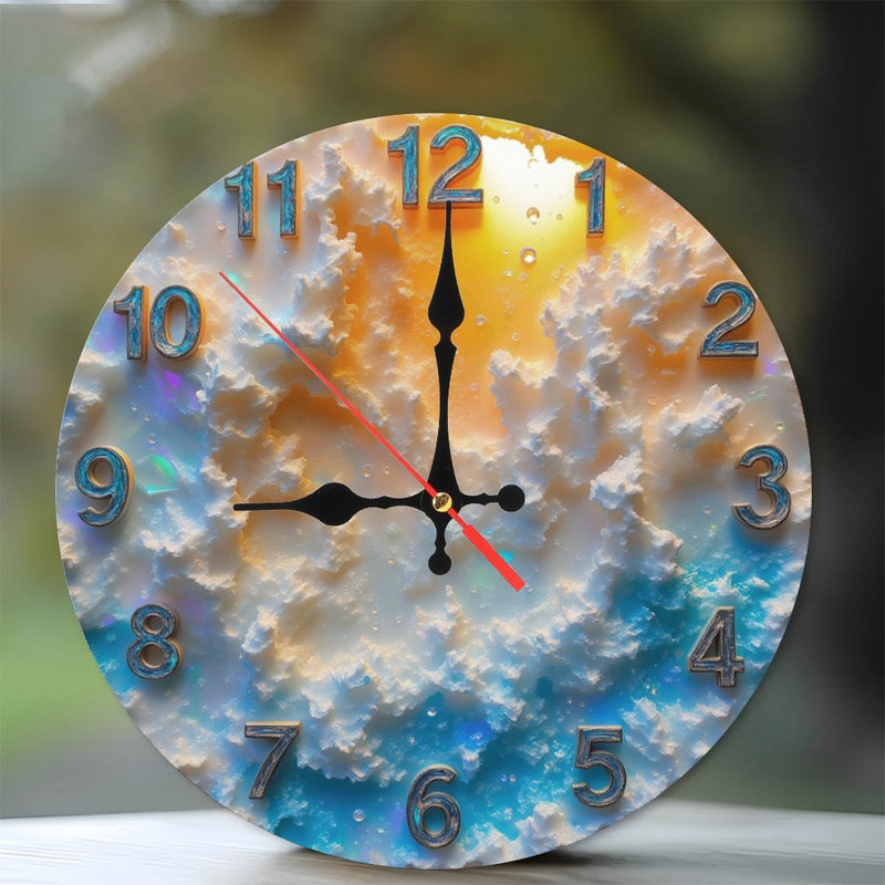 Horloge nuage avec lumière du soleil
