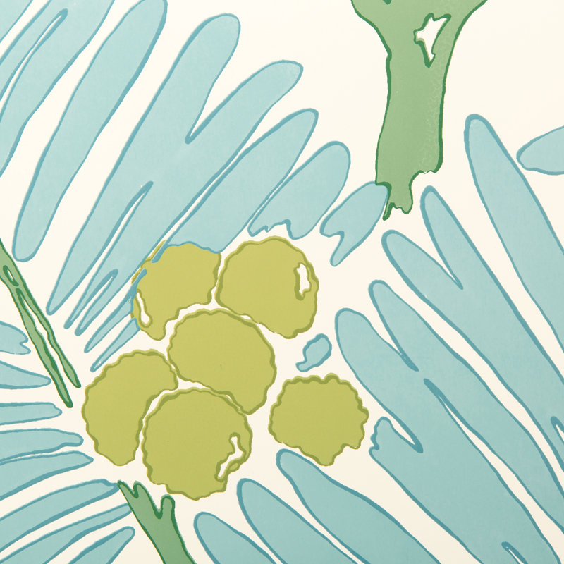Majorelle Palmar 30' L x 27" W Wallpaper Roll, Lake