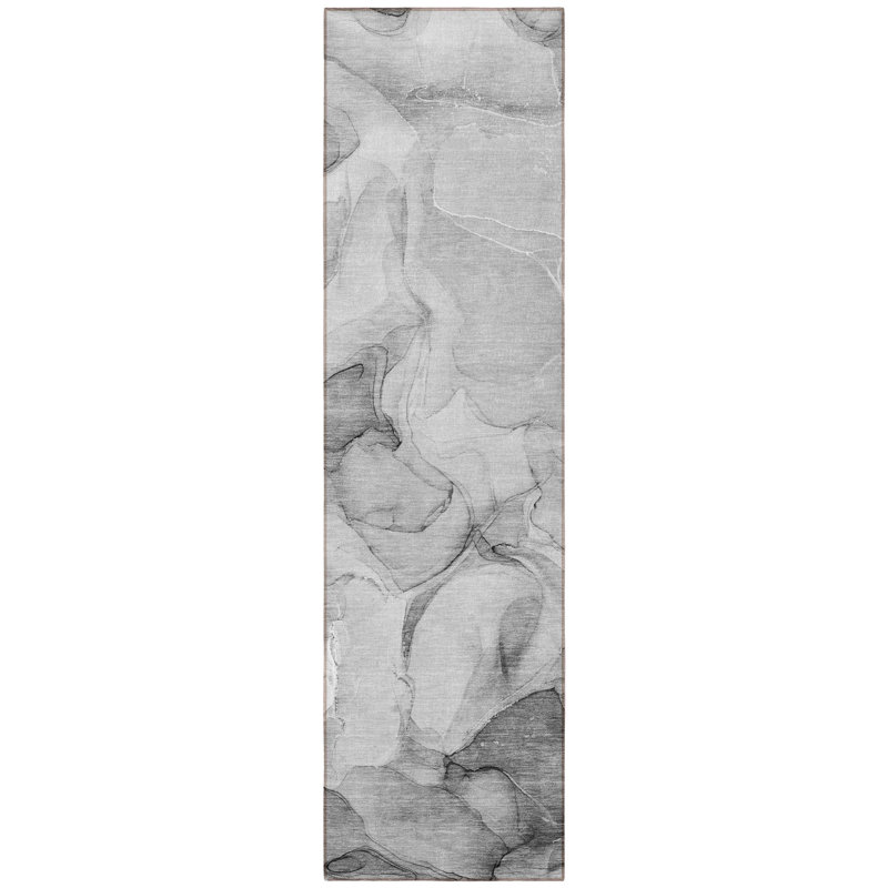 Tapis de couloir d'extérieur 8 po gris