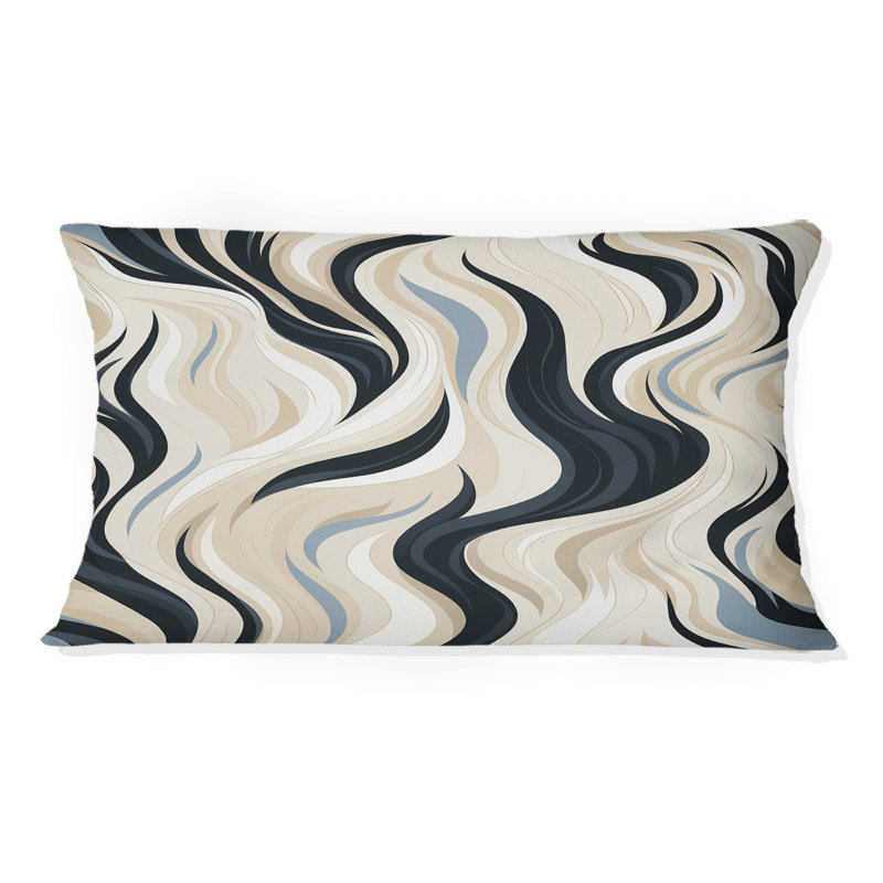 Black and Beige Esoteric Flow I - coussin imprimé