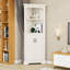 Grande armoire de rangement d'angle pour salle de bain avec tablettes et portes réglables-1002870903