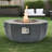 Gray Concrete 36-Inch Propane Gas Fire Pit, 50000 , Adjustable Flame, Rain Cover, Lava Rocks Round Pit For Outdoor Use, Finish, Stainless - Steel Burner, Easy Ignition