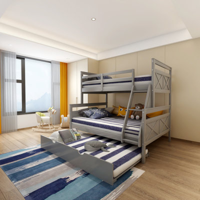 Heita Kids Twin Over Full Bunk Bed with Trundle