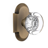 Cottage Plate with Round Clear Crystal Door Knob