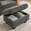 Single Sofa Recliner With Manually Adjustable Backrest, USB Charging Port On The Armrest Side, Phone Stand Included, Hidden Armrest Storage, And A Matching Storage Ottoman-Grey-608881414