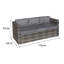 Malta Rattan 9 Seat Rising Firepit U-Shape Set in Grey Walnut with Footstool